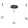 ABRA Athena 3- Light Octopus Pendant with Teardrop Crystal MB:BB- Black