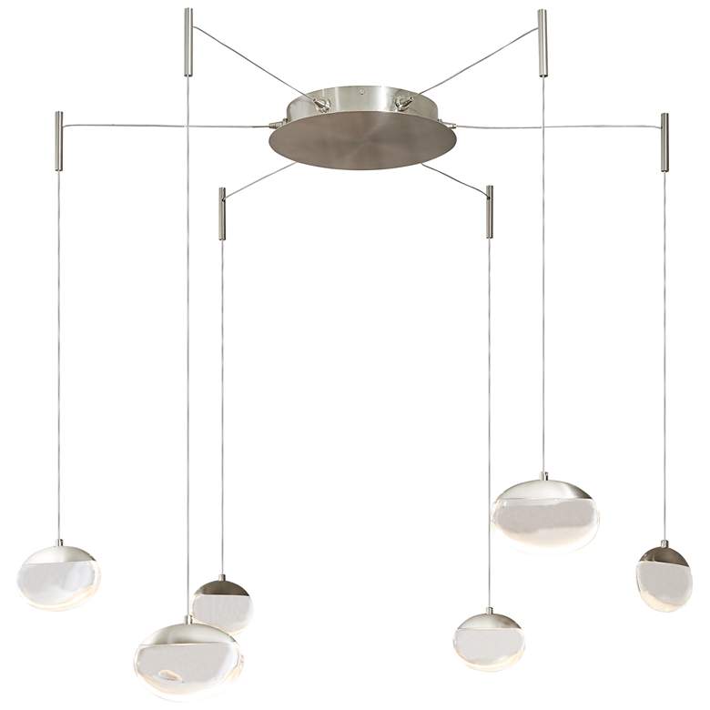 Image 1 Abra Athena 6-Light Clear Cylinder Glass Pendant