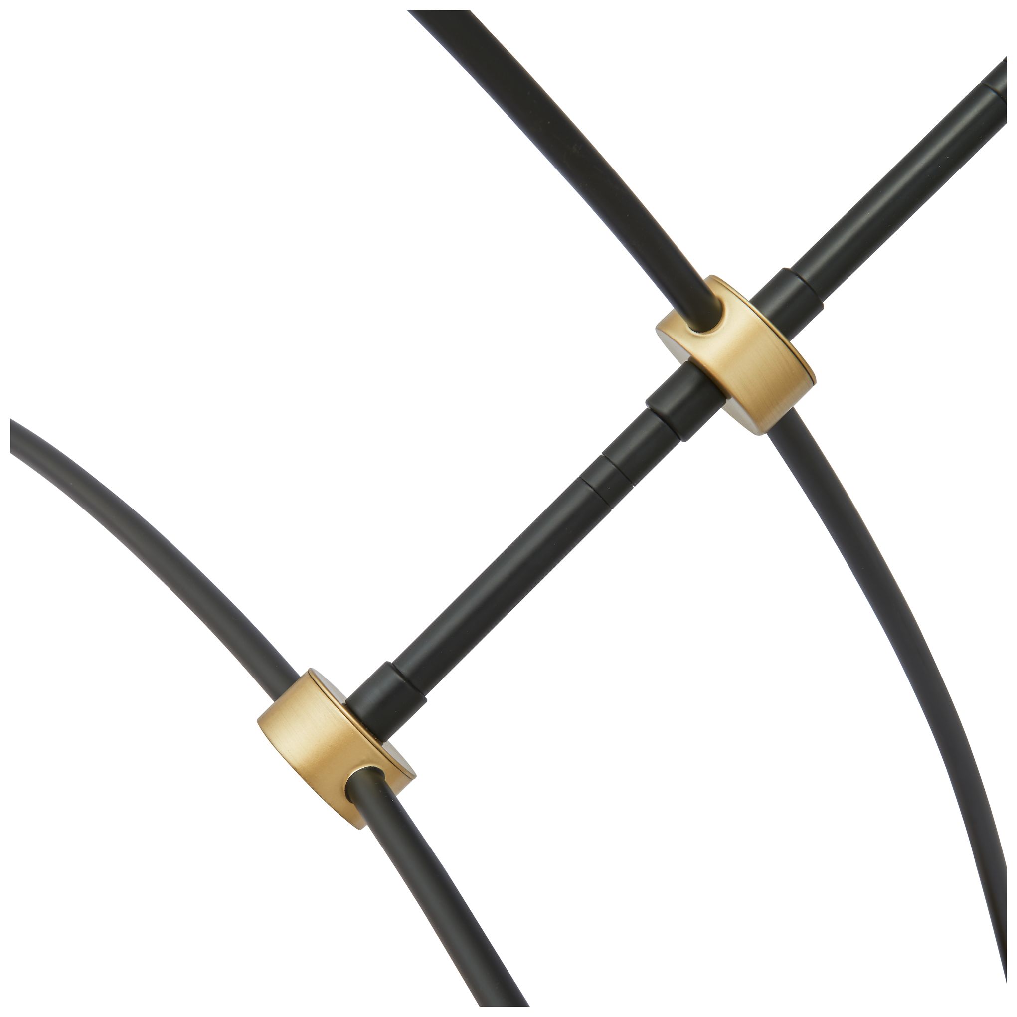 Image 2 ABRA Athena 6-Light Crystal Teardrop Glass Chandelier MB:BB- Black: Brass more views