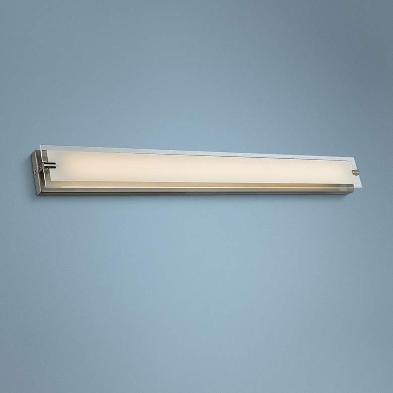 Image 1 Abra Blaze 39 1/2" Wide Brushed Nickel Modern LED Bath Light