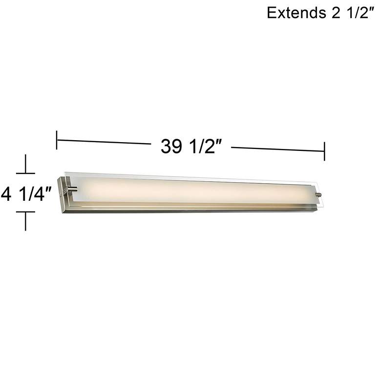 Image 3 Abra Blaze 39 1/2" Wide Brushed Nickel Modern LED Bath Light more views