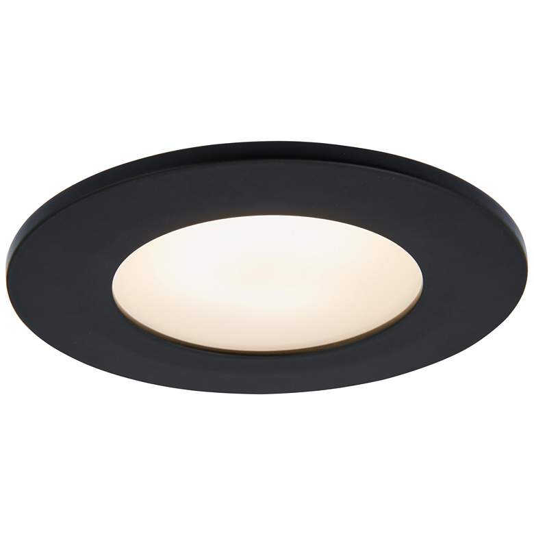 Image 1 ABRA Button 4.5" Slim Disc Wet Location Flushmount LED Black