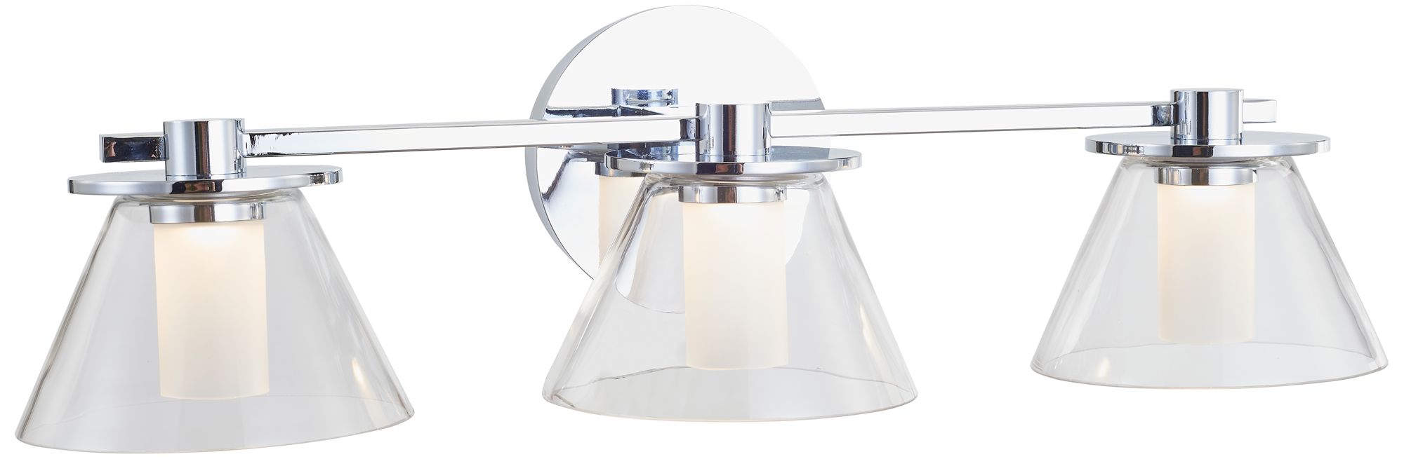 ABRA C1 3 Light Clear Glass C1s  Diffuser   Chrome