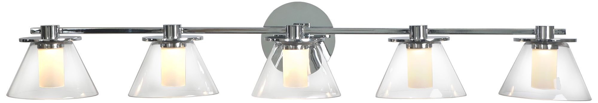 ABRA C1 5 Light Clear Glass C1s  Diffuser   Chrome