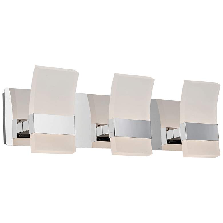 Image 1 ABRA Fang 3 Light Curved Frosted Acrylic Edge Lit Vanity Chrome