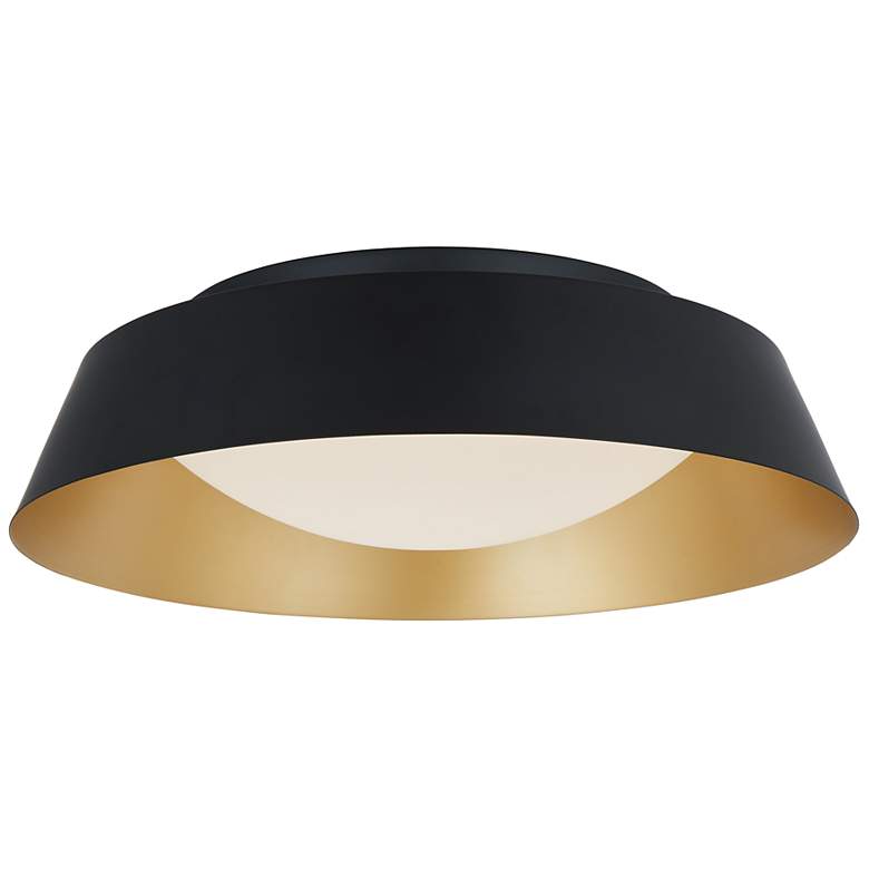 Image 1 ABRA Flare 18" 3CCK Flared Frame Flushmount Diffuser Black with Gol