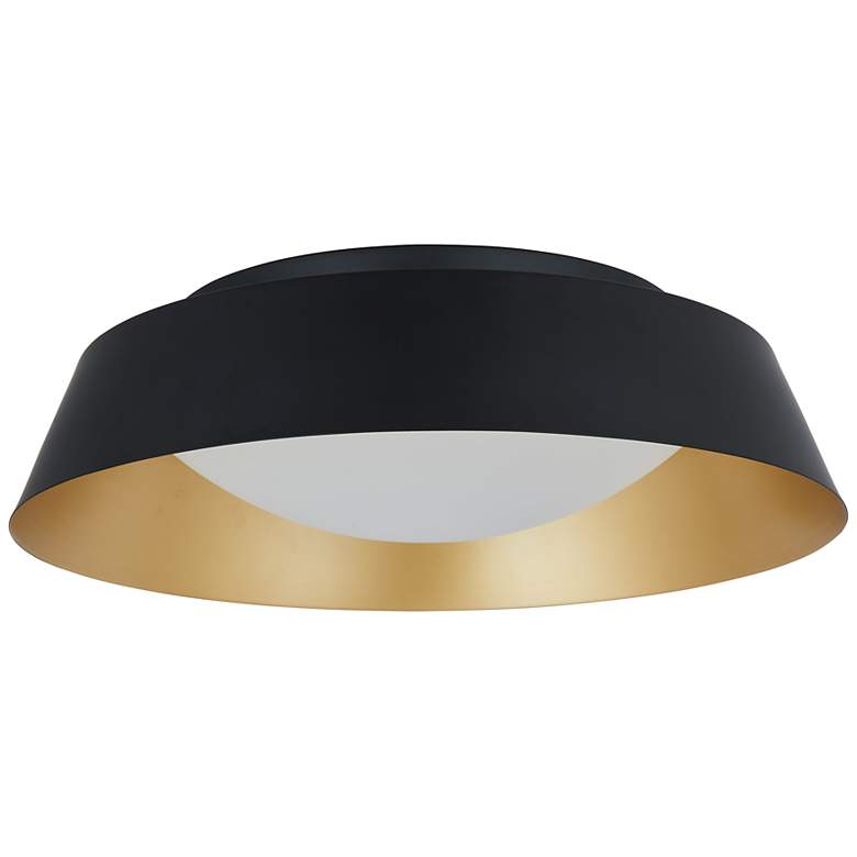 Image 2 ABRA Flare 18" 3CCK Flared Frame Flushmount Diffuser Black with Gol more views
