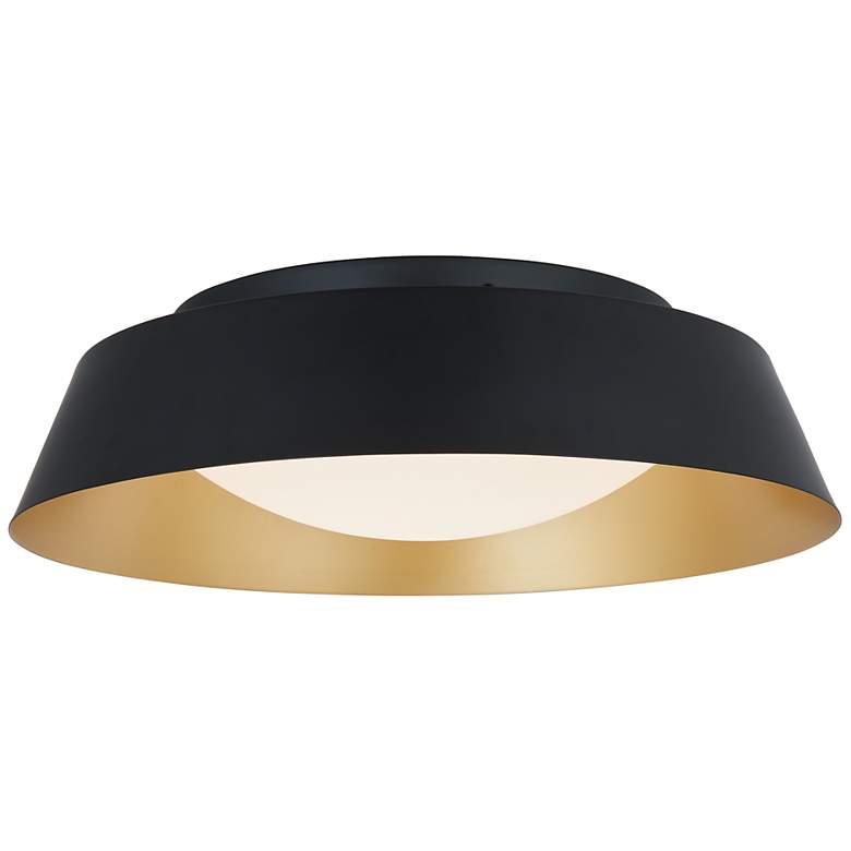 Image 3 ABRA Flare 18" 3CCK Flared Frame Flushmount Diffuser Black with Gol more views