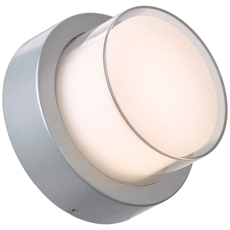 Image 1 ABRA Geo Round Wet Location Wall Sconce Silica
