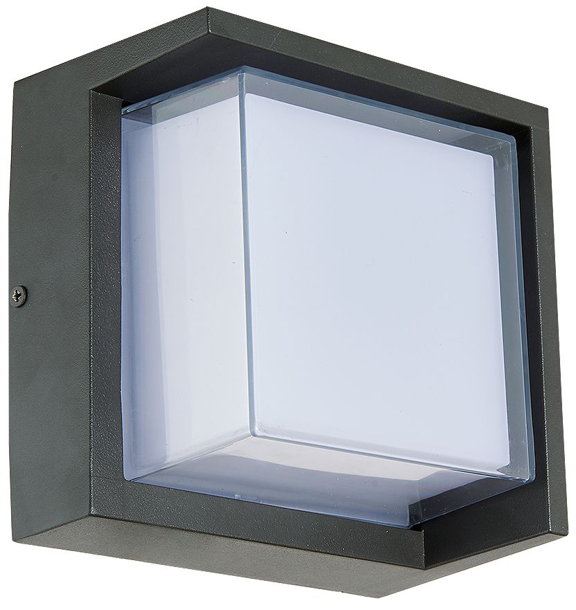 Image 2 ABRA Geo Square Hooded Wet Location Wall Sconce   Black more views
