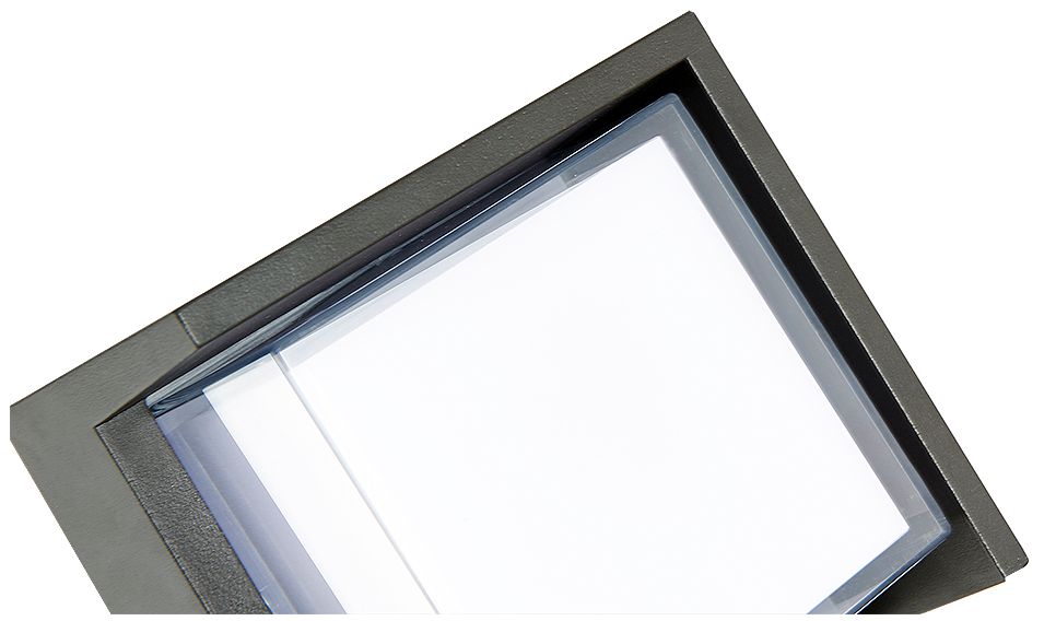 Image 3 ABRA Geo Square Hooded Wet Location Wall Sconce   Black more views