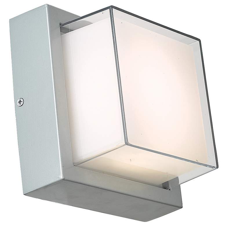 Image 1 ABRA Geo Square Wet Location Wall Sconce Silica