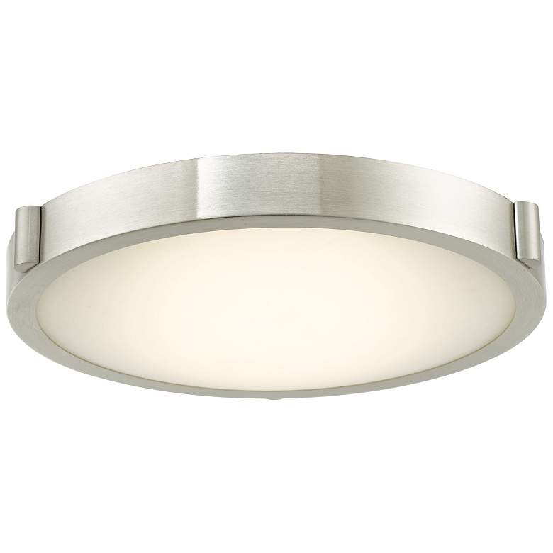 Image 1 ABRA Halo 11" Low Profile Frosted Glass Flushmount LED Nickel