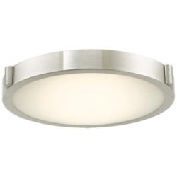 ABRA Halo 11" Low Profile Frosted Glass Flushmount   LED  Nickel
