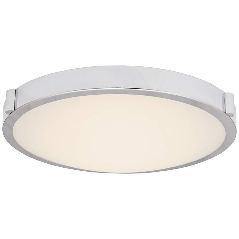Image 1 ABRA Halo 13" Low Profile Frosted Glass Flushmount LED Chrome