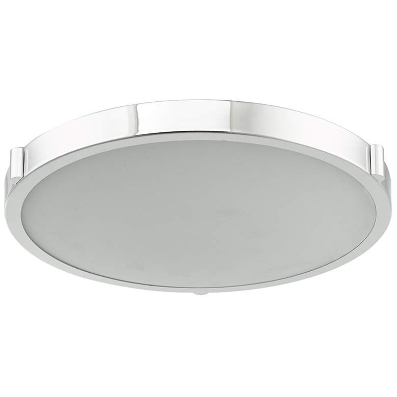 Image 2 ABRA Halo 17" Low Profile Frosted Glass Flushmount LED Chrome more views