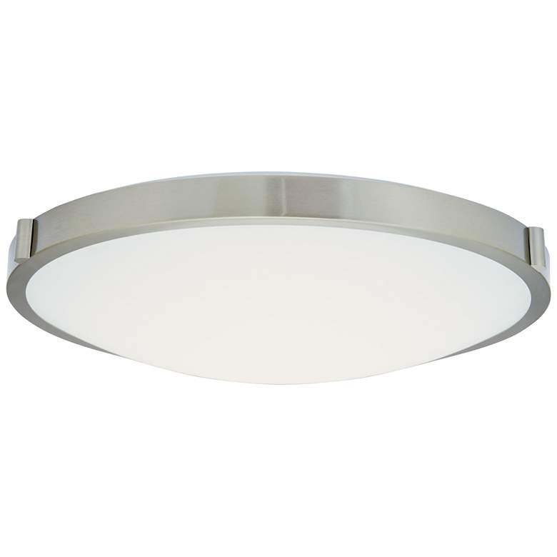 Image 1 ABRA Halo 20" Low Profile Frosted Glass Flushmount LED Nickel