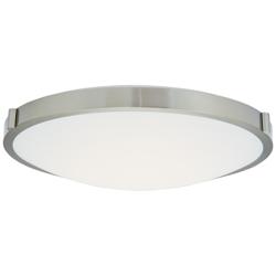 ABRA Halo 20" Low Profile Frosted Glass Flushmount   LED  Nickel