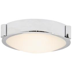 ABRA Halo 8" Low Profile Frosted Glass Flushmount   LED Chrome