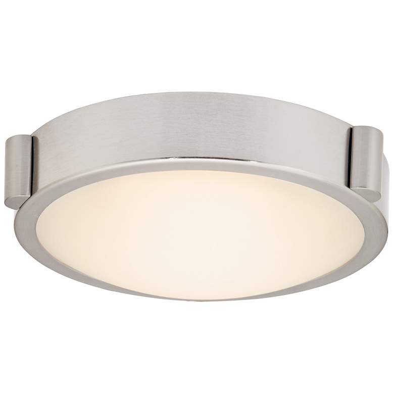 Image 1 ABRA Halo 8" Low Profile Frosted Glass Flushmount LED Nickel