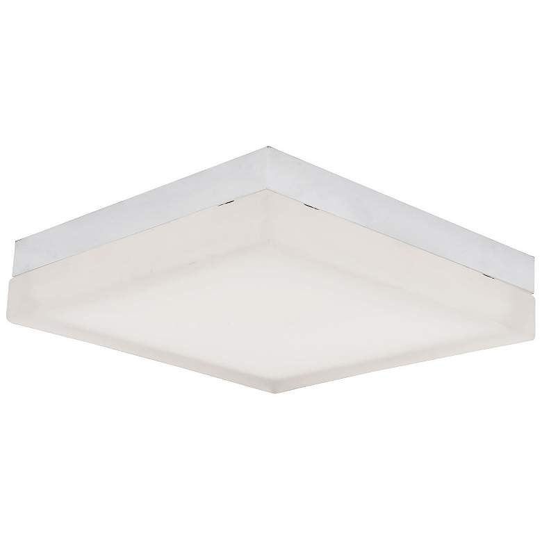 Image 1 ABRA IceCube 12" Square Moulded Glass Flushmount Chrome