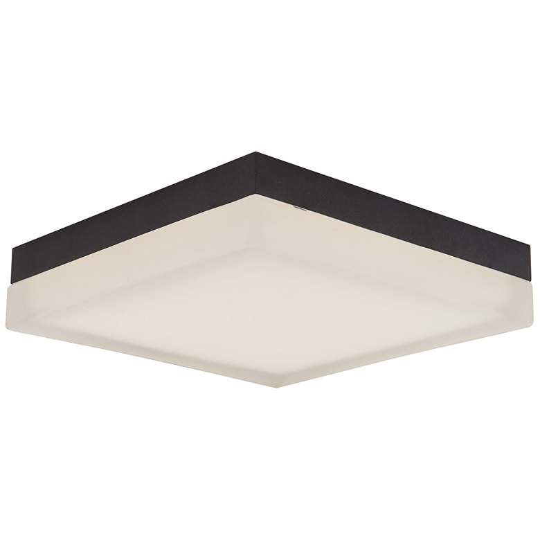 Image 1 ABRA IceCube 9" Square Moulded Glass Flushmount Black