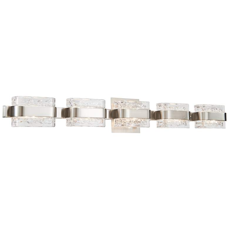 Image 1 ABRA JoJo 5 Light Crystal Glass Vanity with movable Backplate Nickel