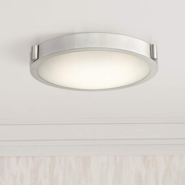 Image 1 Abra Lighting Halo 13" Wide Brushed Nickel Modern LED Ceiling Light