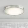 1_Abra Lighting Halo 17" Wide Brushed Nickel Modern LED Ceiling Light