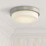 1_Abra Lighting Step 13" Wide Brushed Nickel LED Ceiling Light