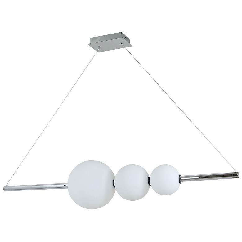 Image 2 Abra Linear Bar Pendant with Up-Down Illumination and 3 Glass Orbs more views