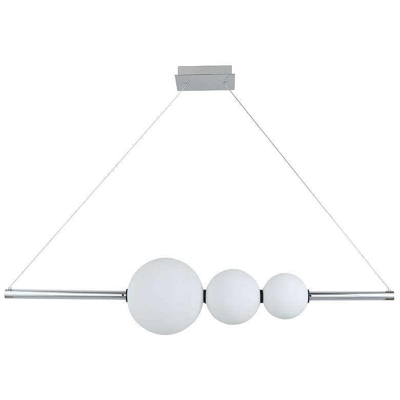 Image 3 Abra Linear Bar Pendant with Up-Down Illumination and 3 Glass Orbs more views