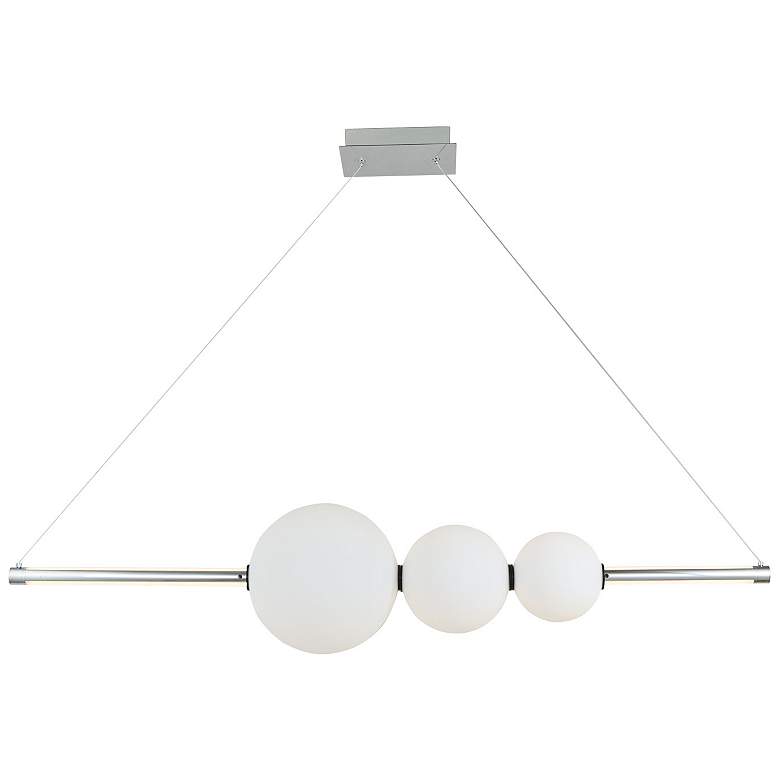 Image 5 Abra Linear Bar Pendant with Up-Down Illumination and 3 Glass Orbs more views
