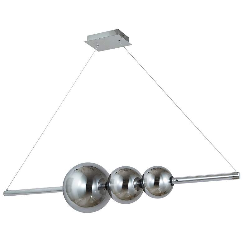 Image 2 Abra Linear Bar Pendant with Up-Down Illumination and 3 Glass Orbs more views