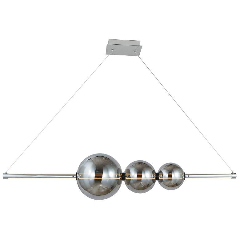 Image 4 Abra Linear Bar Pendant with Up-Down Illumination and 3 Glass Orbs more views