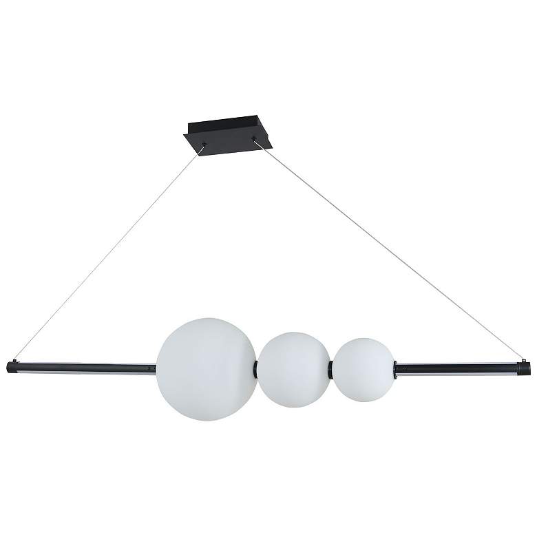 Image 2 Abra Linear Bar Pendant with Up-Down Illumination and 3 Glass Orbs more views