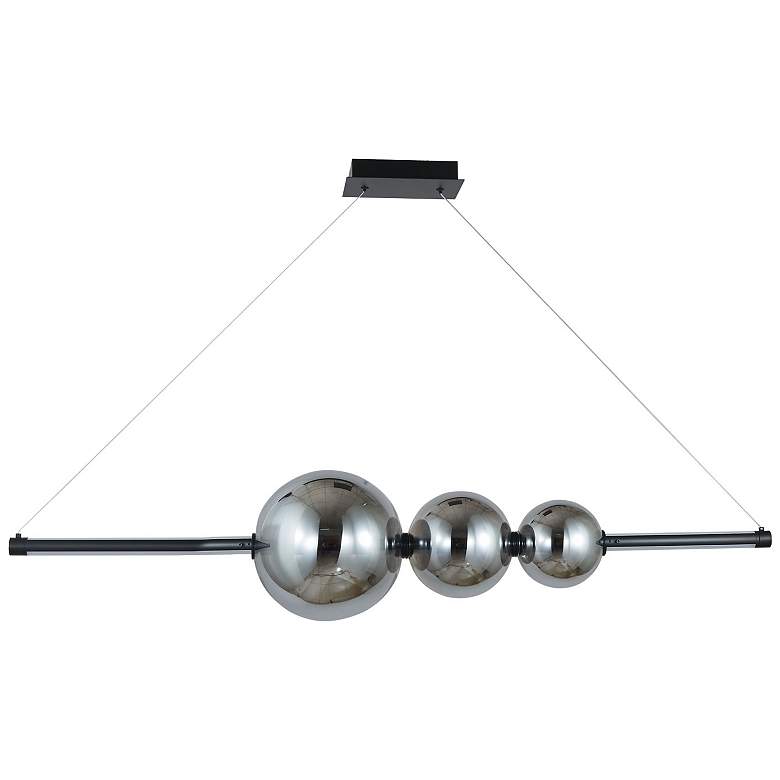 Image 2 Abra Linear Bar Pendant with Up-Down Illumination and 3 Glass Orbs more views