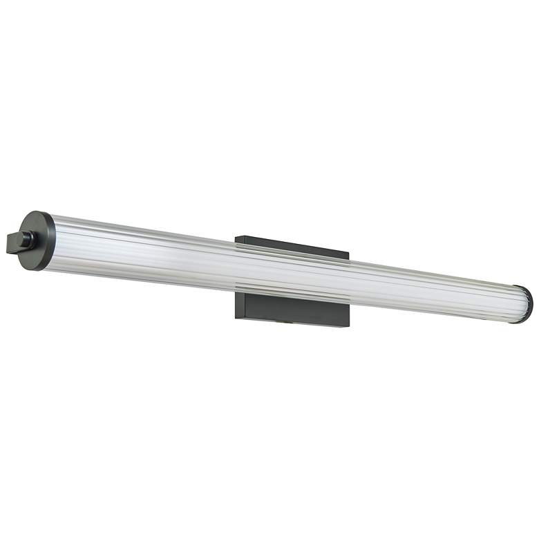 Image 1 Abra Macie 36" Wide Bronze and Fluted Clear Glass Vanity Bath Light