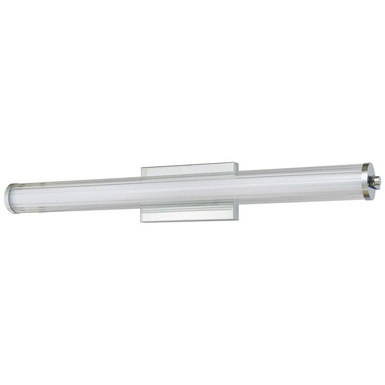 Image 1 Abra Macie Fluted Clear Glass Vanity BN-Brushed Nickel