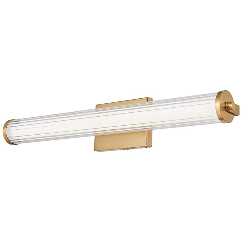 Image 2 Abra Macie Fluted Clear Glass Vanity Brushed Brass more views