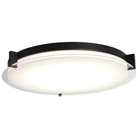 Image1 of ABRA Matrix Flat Round Glass Low profile Flushmount Black