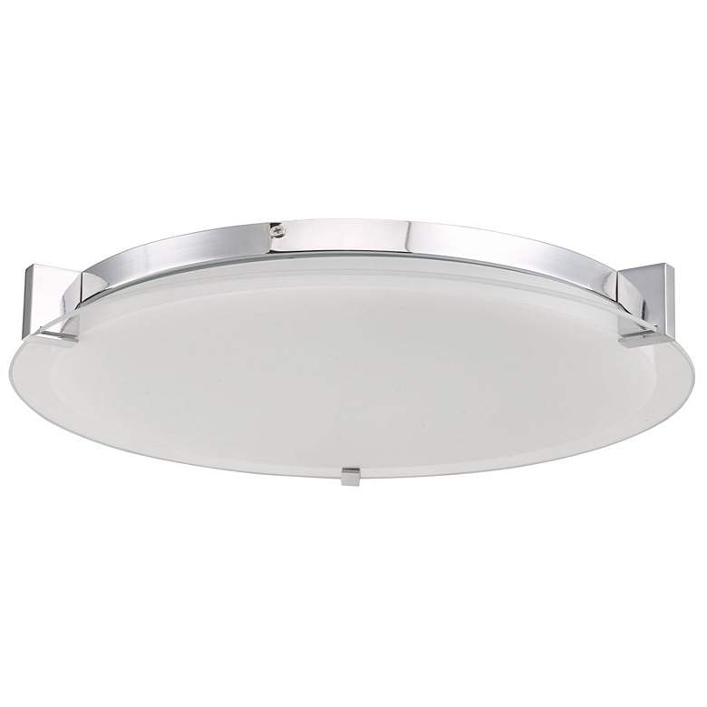 Image 1 ABRA Matrix Flat Round Glass Low profile Flushmount Chrome