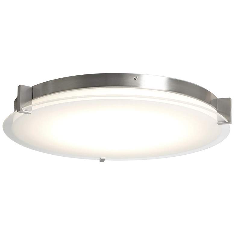 Image 1 ABRA Matrix Flat Round Glass Low profile Flushmount Nickel