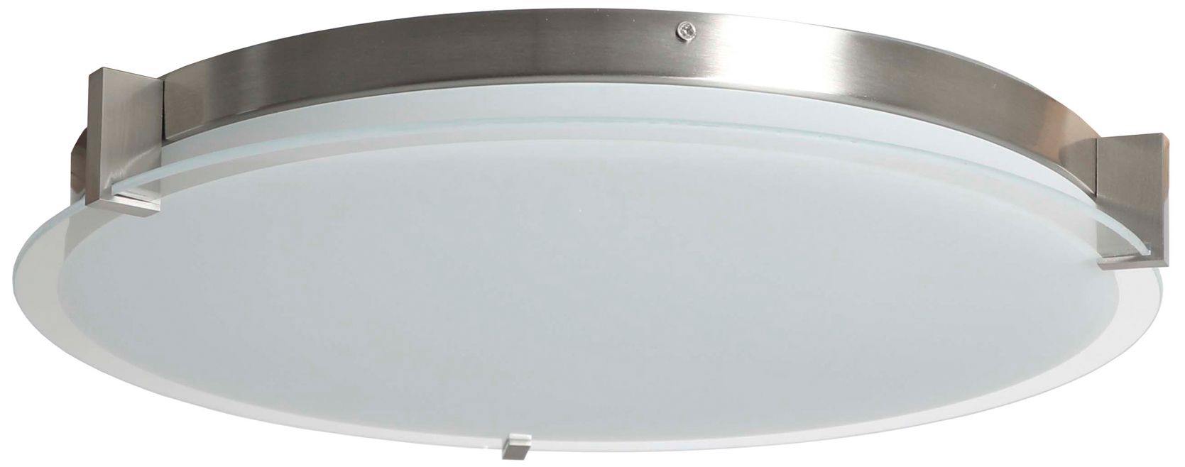 Image 2 ABRA Matrix Flat Round Glass Low profile Flushmount  Nickel more views