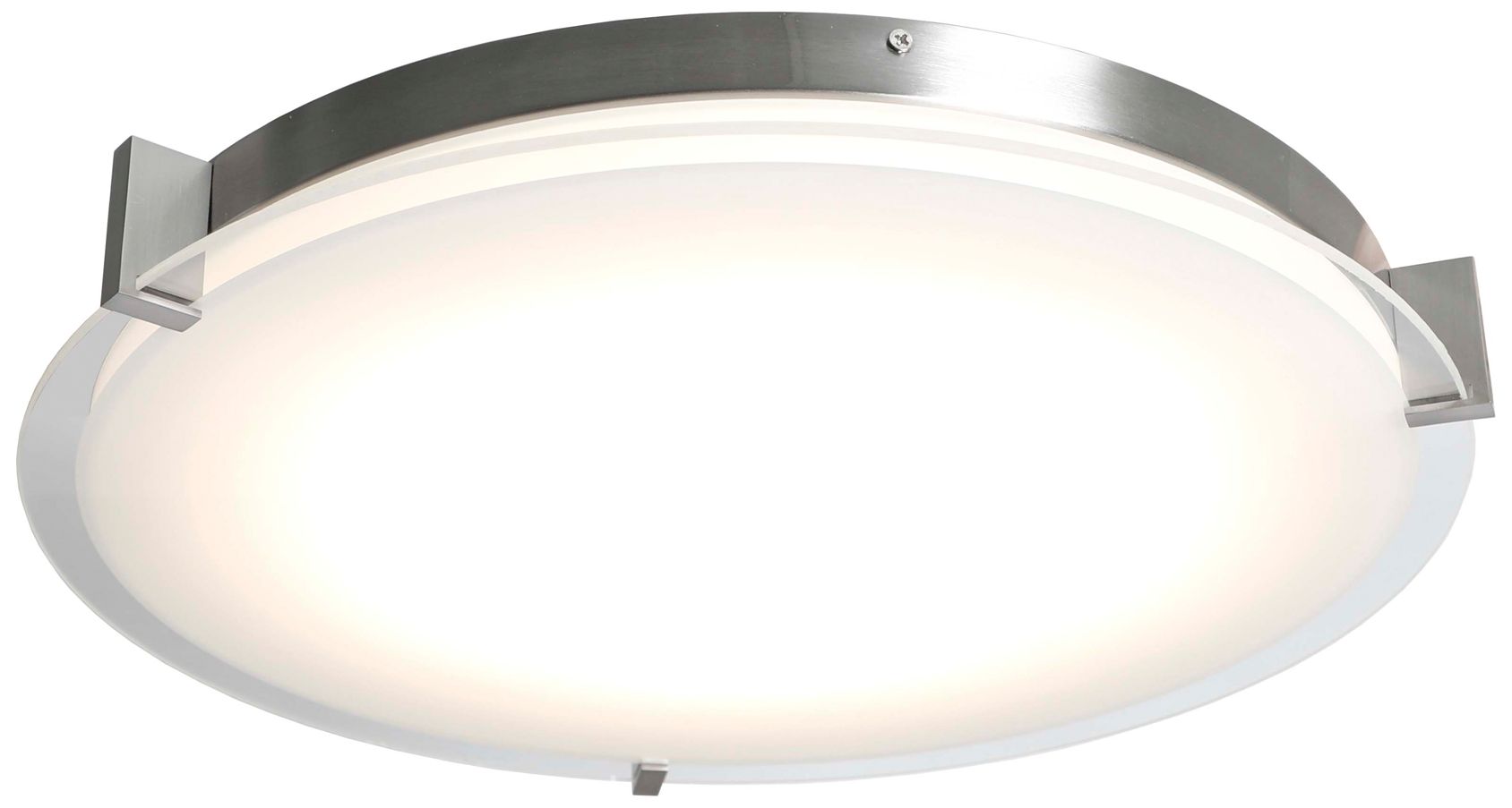 Image 3 ABRA Matrix Flat Round Glass Low profile Flushmount  Nickel more views
