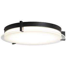 Image1 of ABRA Matrix Large Round Glass Low Profile Flushmount Black