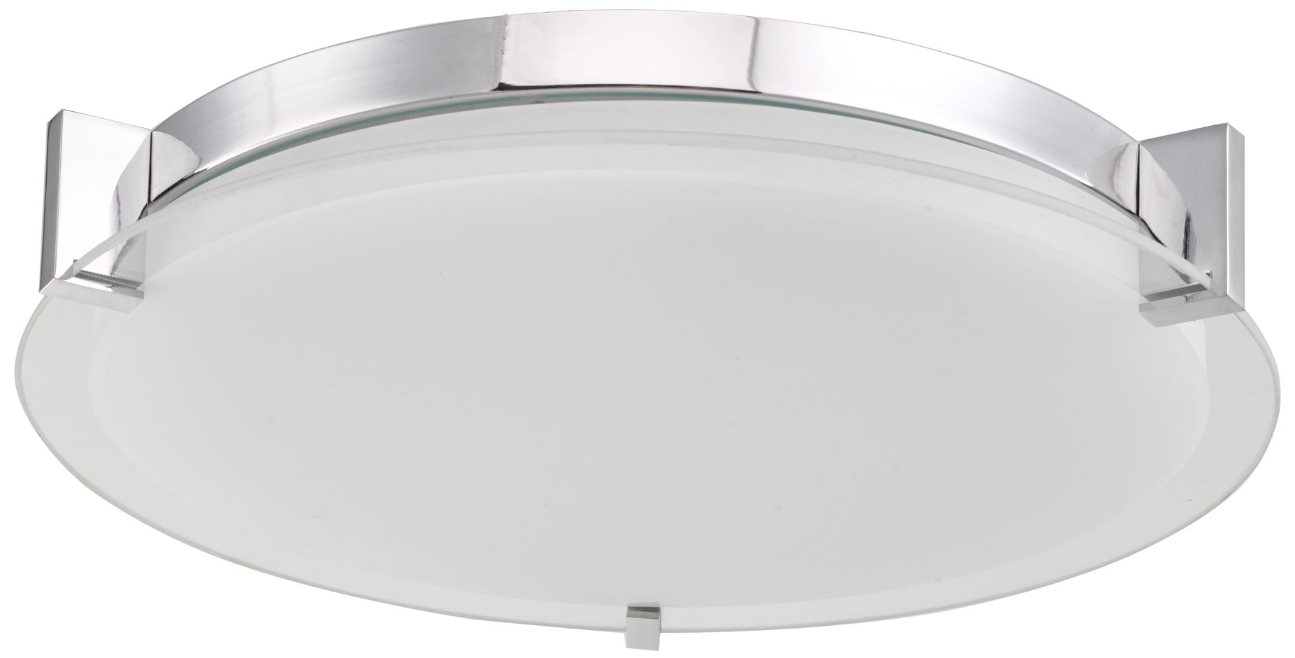 Image 2 ABRA Matrix Large Round Glass Low Profile Flushmount Chrome more views