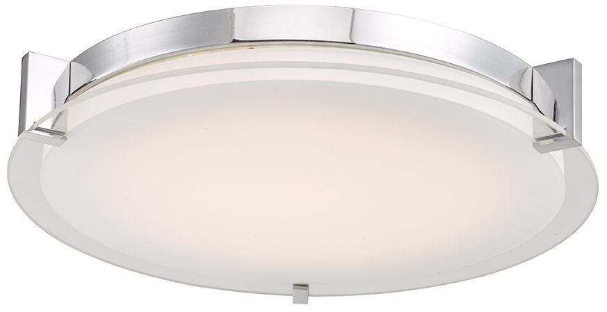 Image 3 ABRA Matrix Large Round Glass Low Profile Flushmount Chrome more views