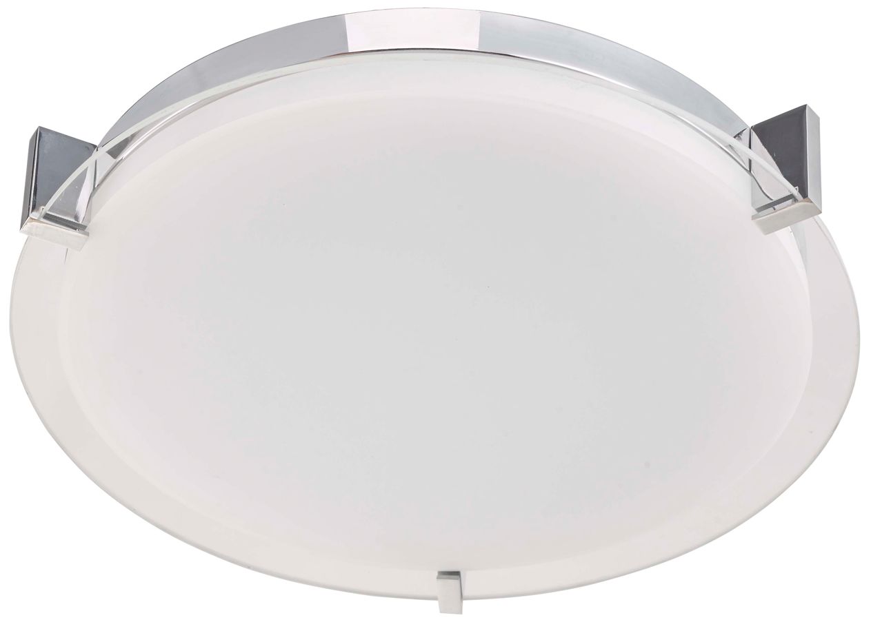 Image 4 ABRA Matrix Large Round Glass Low Profile Flushmount Chrome more views