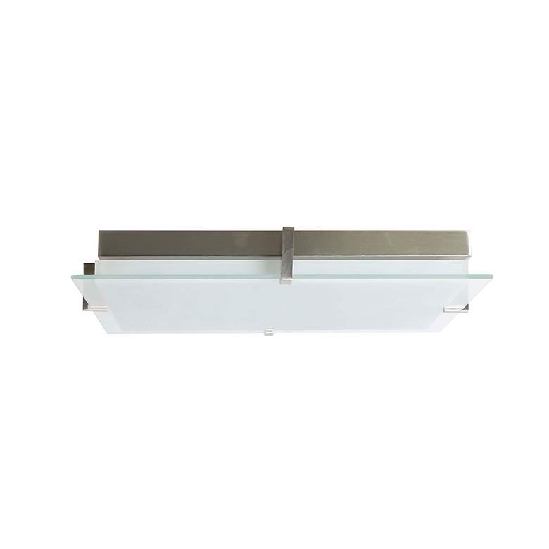 Image 2 ABRA Matrix Large Square Glass Low Profile Flushmount Nickel more views